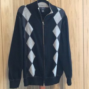 Men’s Dockers XXL Argyle zippered sweater. Casual or dressed up. Black and gray.